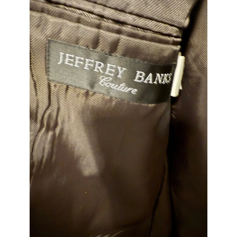 Jeffrey Banks Couture Men's Brown 100% Pure Wool Blazer Sport Coat‎ 46L